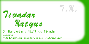 tivadar matyus business card